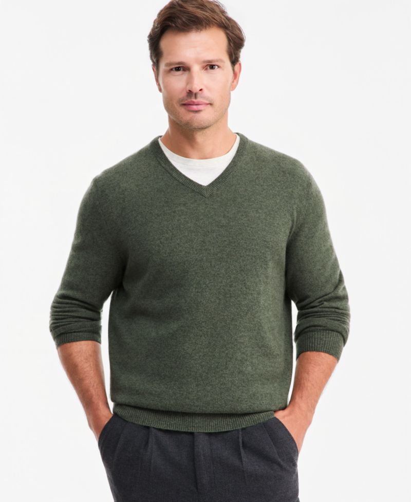 Men's 100% Cashmere V-Neck Sweater