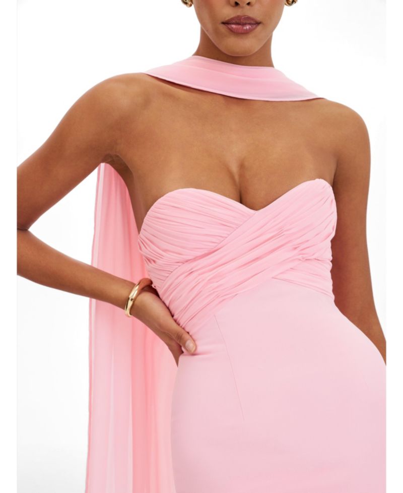 Women's Olivia Rose Pink Strapless Crossover Mini Dress