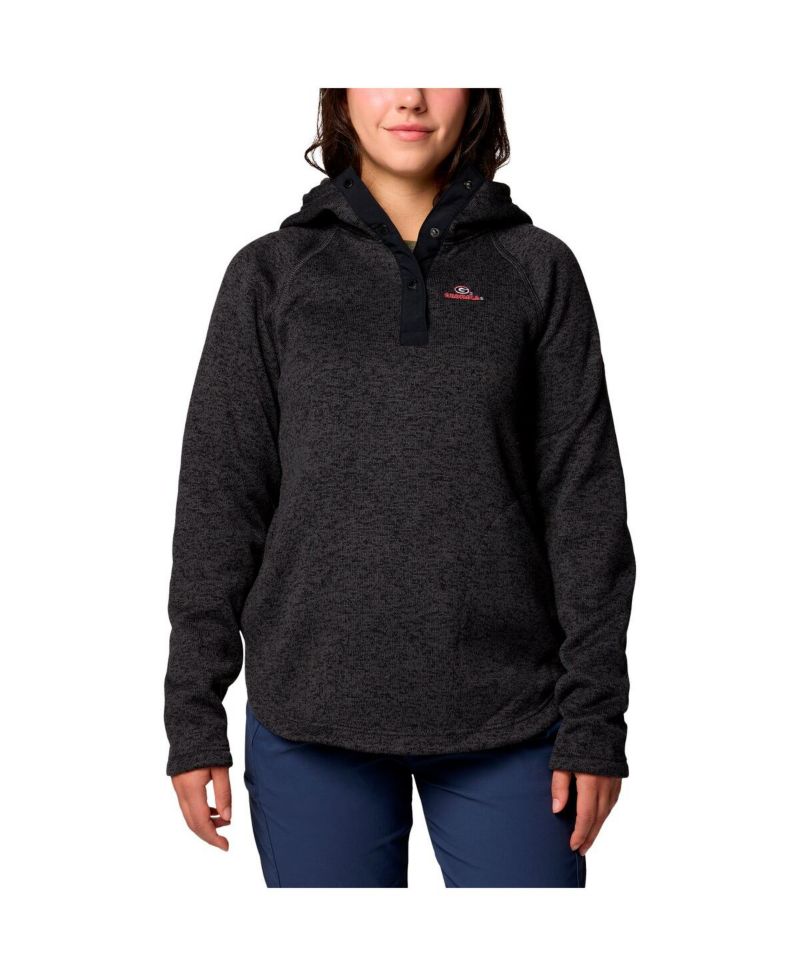 Women's Black Georgia Bulldogs Sweater Weather Raglan Pullover Hoodie