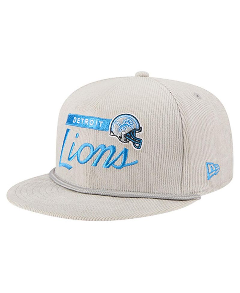 Men's Gray Detroit Lions Cord Rope Corduroy 9FIFTY Snapback Hat