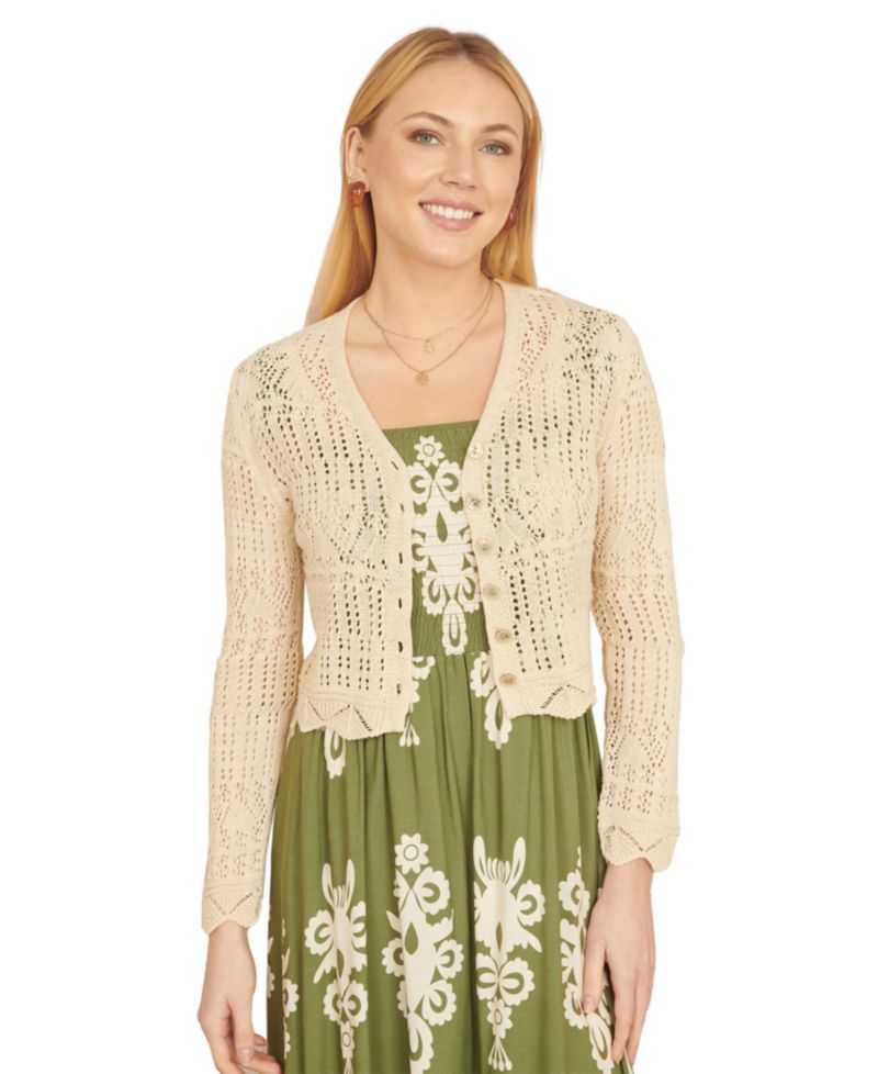 Women's Crochet Knitted Cropped Cardigan