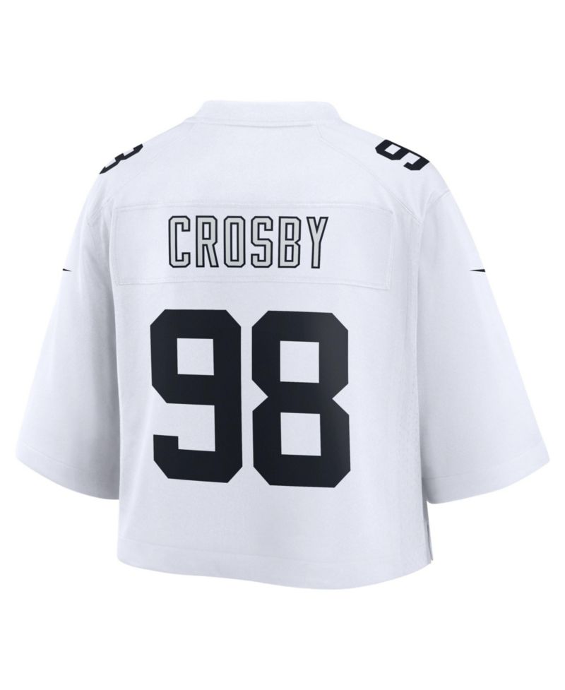 Women's Maxx Crosby White Las Vegas Raiders Cropped Fashion Game Jersey