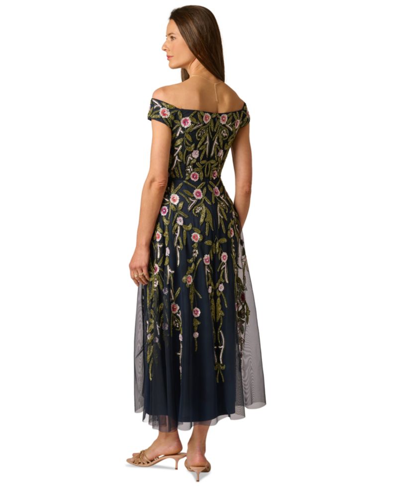 Women's Beaded Fit & Flare Dress