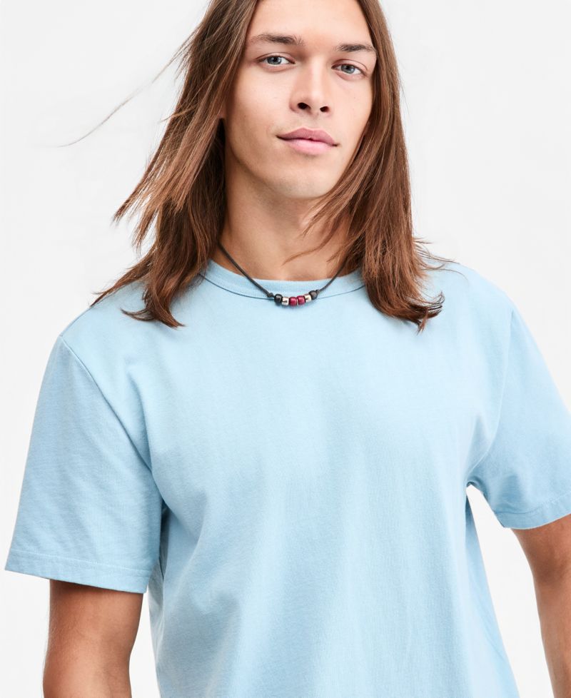 Men's Tropical Leaf Embroidered T-Shirt