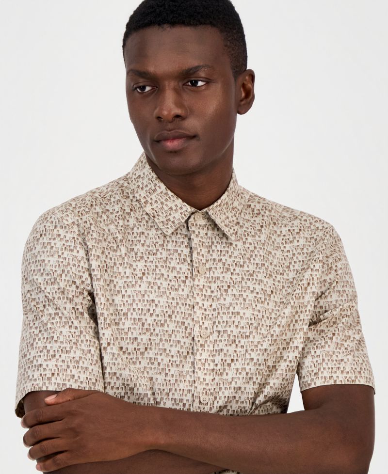 Men's Brick Geometric Short-Sleeve Shirt