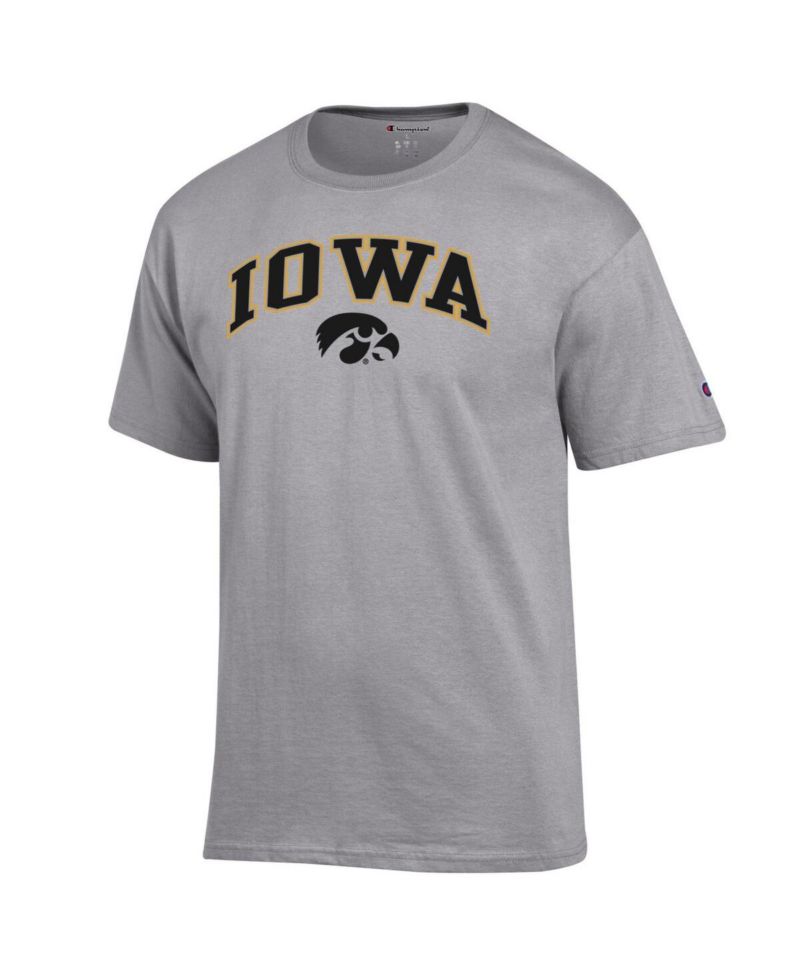 Men's Heather Gray Iowa Hawkeyes Arch Over Logo T-Shirt