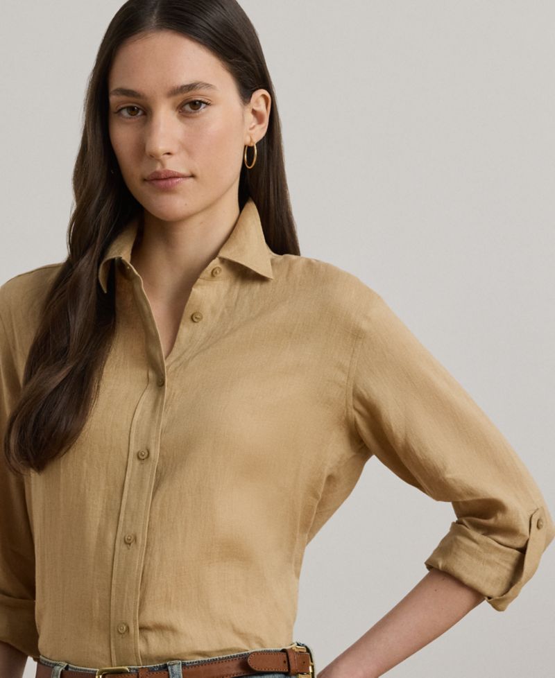 Petite 100% Linen Relaxed-Fit Shirt