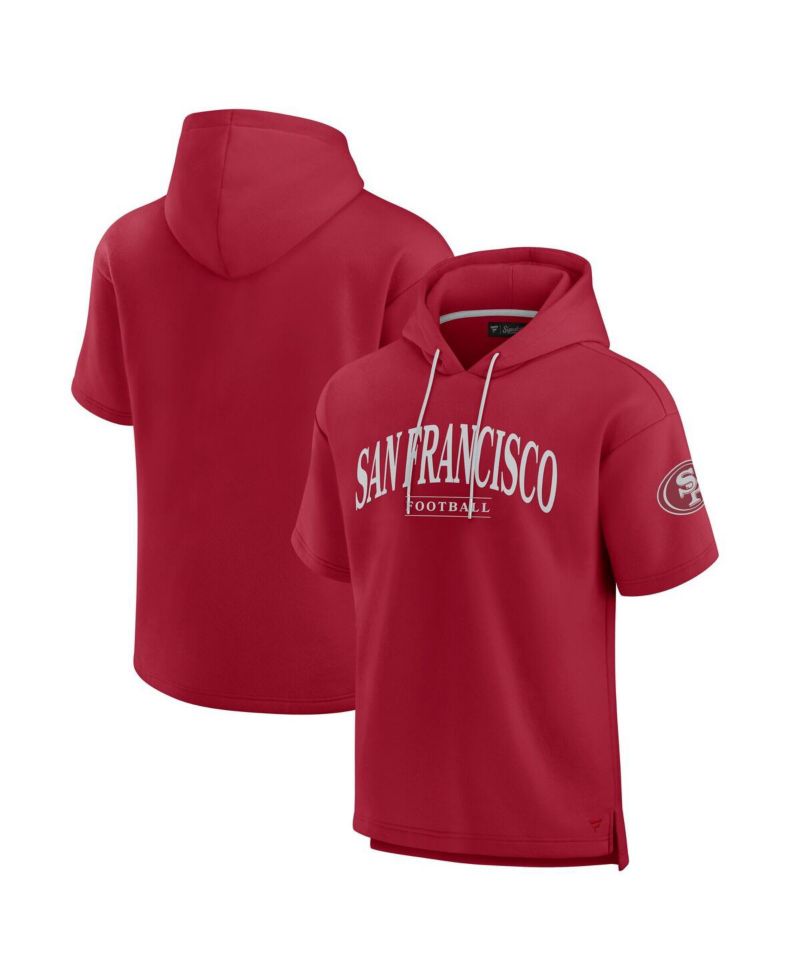 Men's and Women's Scarlet San Francisco 49ers Elements Ready Short Sleeve Pullover Hoodie