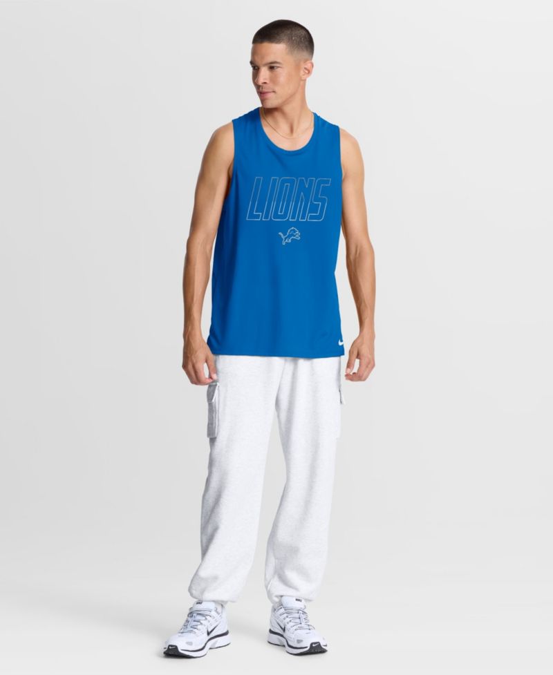 Men's Detroit Lions Kickoff Miler Double Pique Droptail Tank Top