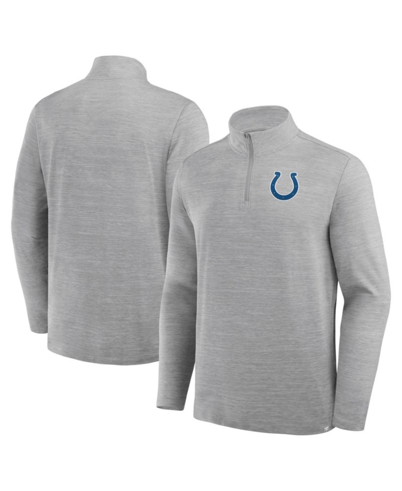 Men's Heather Gray Indianapolis Colts Clutch Quarter-Zip Pullover Sweatshirt