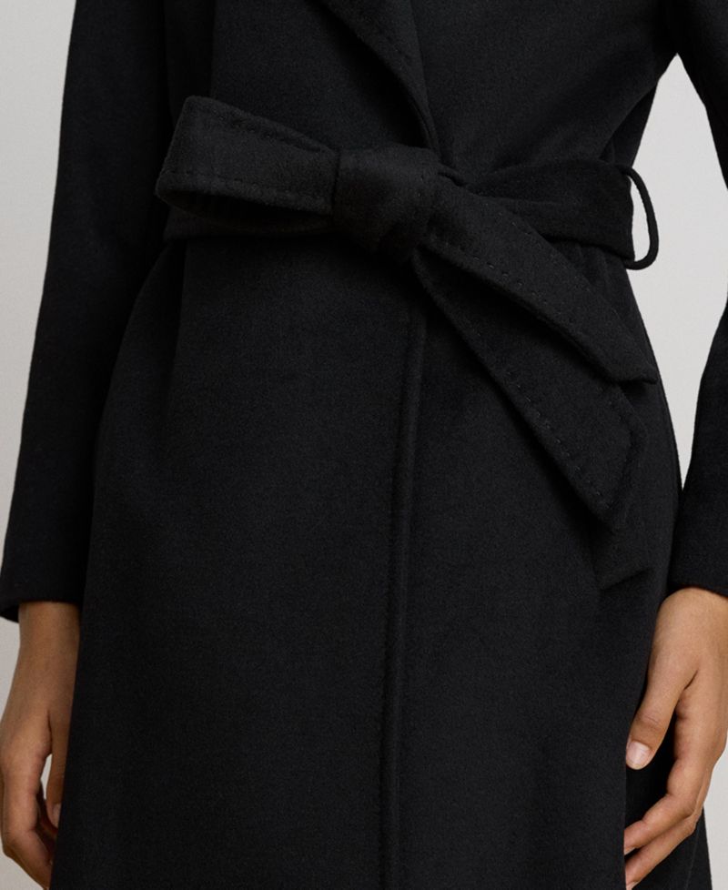 Women's Wool-Blend Notch-Collar Belted Wrap Coat