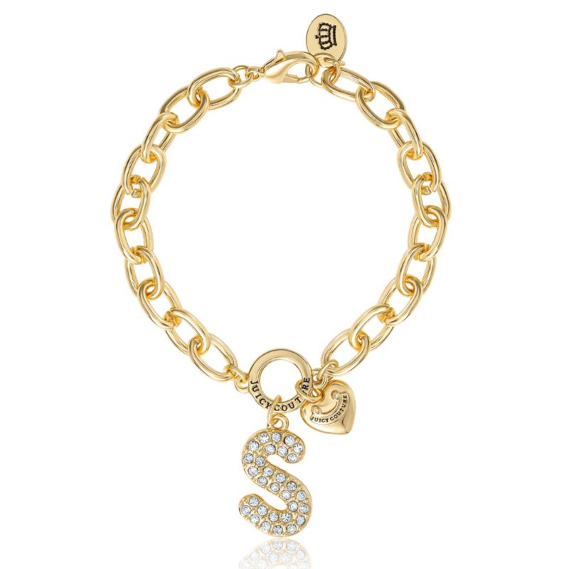 PavÃ© Initial Charm Bracelet - 7.5'' Tone Link