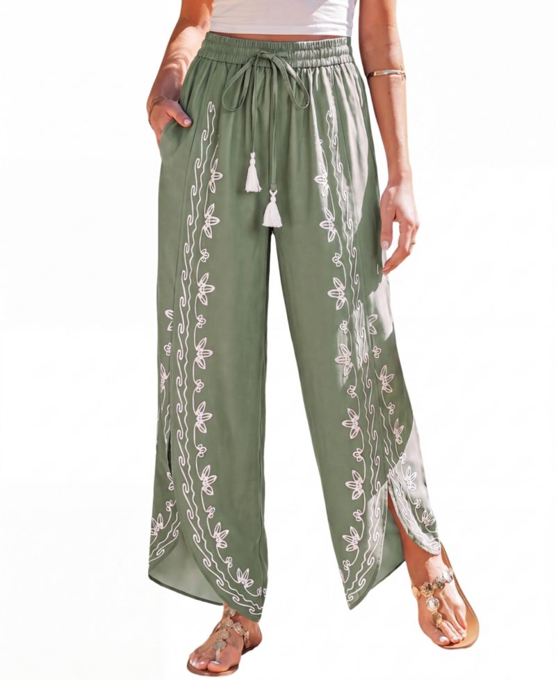 Women's Tulip Picking Green Pants