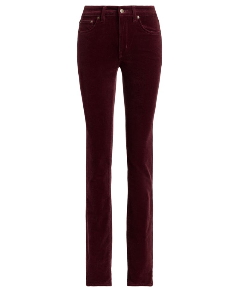 Women's Mid-Rise Slim-Straight Corduroy Pants