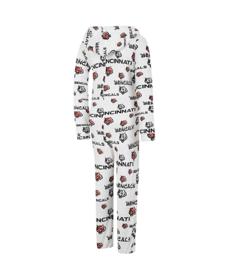 Women's Cream Cincinnati Bengals Docket Hoodie Full-Zip Union Suit