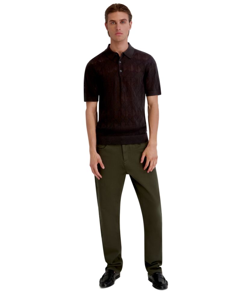 Men's Open Weave Diamond Knit Polo Shirt