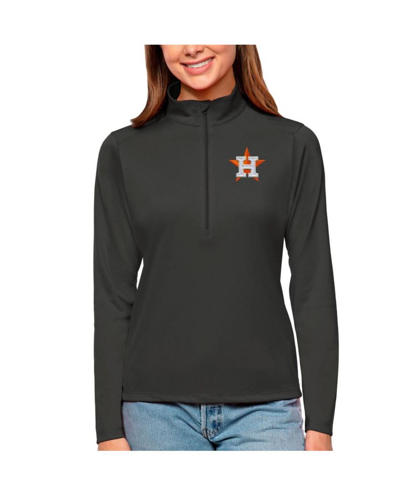 Women's Charcoal Houston Astros Tribute Quarter-Zip Pullover Top