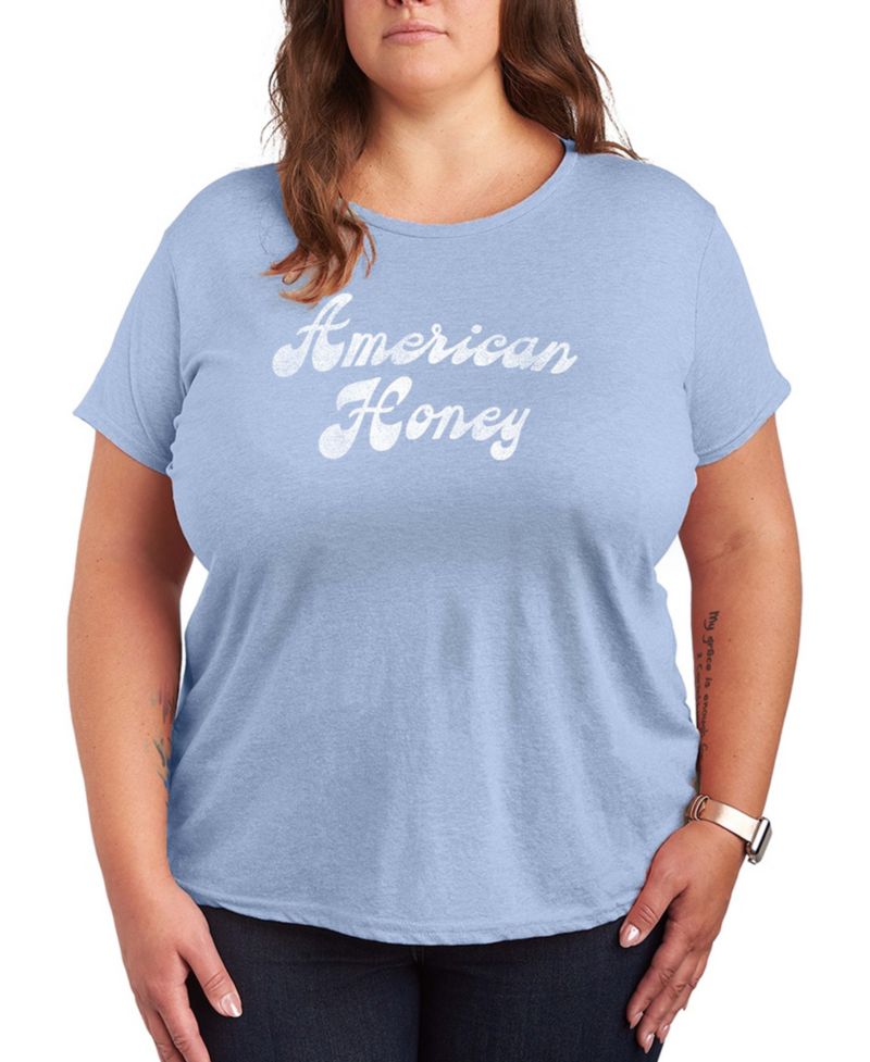 Plus Size Instant Message American Honey Graphic Crewneck T-Shirt