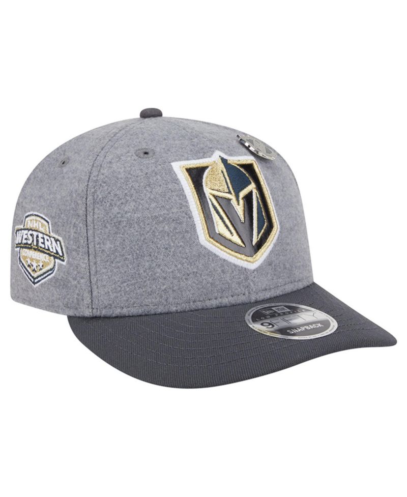 Men's Gray/Black Vegas Golden Knights Wool Pin Low Profile 9FIFTY Snapback Hat