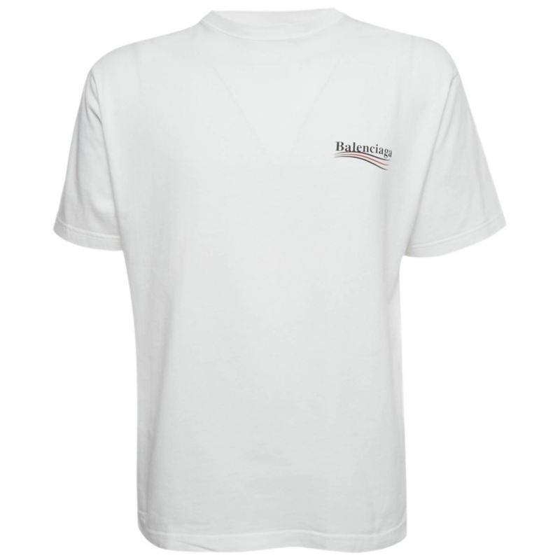 Men's White Political Campaign Print Cotton T-Shirt