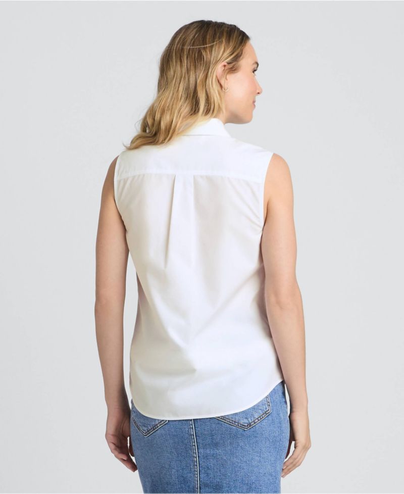 Women's Tall No Iron Sleeveless Shirt
