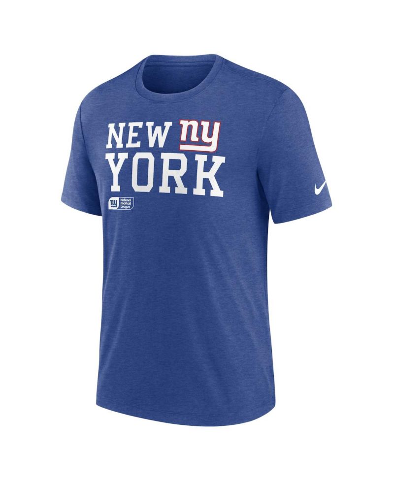 Men's Royal New York Giants Overlap Lockup Tri-Blend T-Shirt