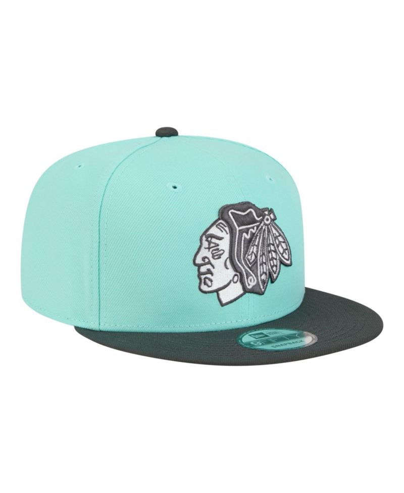 Men's Turquoise/Charcoal Chicago Blackhawks Two-Tone Color Pack 9FIFTY Snapback Hat