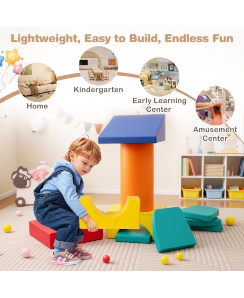 10 Piece Soft Foam Climbing Blocks Set