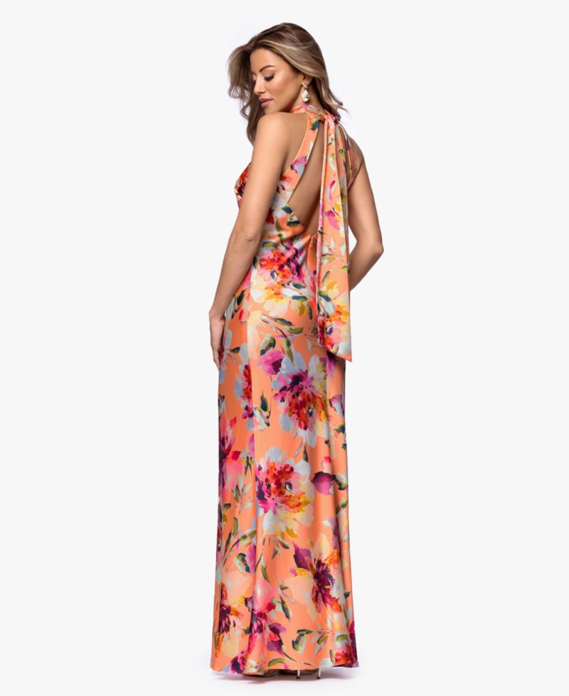 Women's Printed High-Neck Maxi Dress