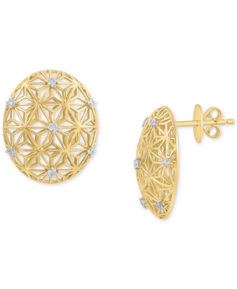 EFFY® Diamond Lattice Openwork Stud Earrings (1/5 ct. t.w.) in 14k Gold