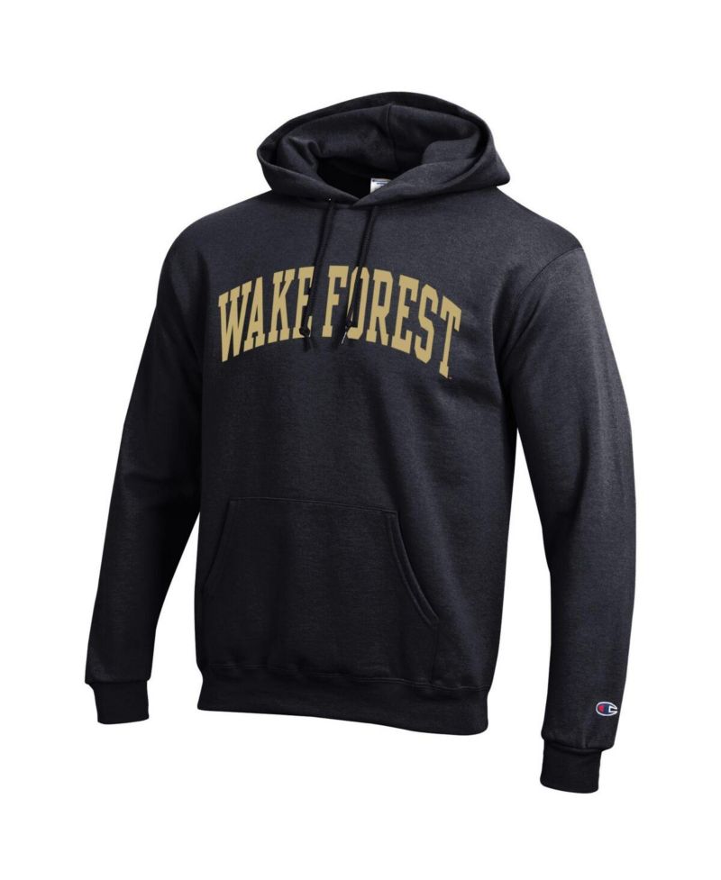 Men's Black Wake Forest Demon Deacons Basic Arch Fleece Pullover Hoodie