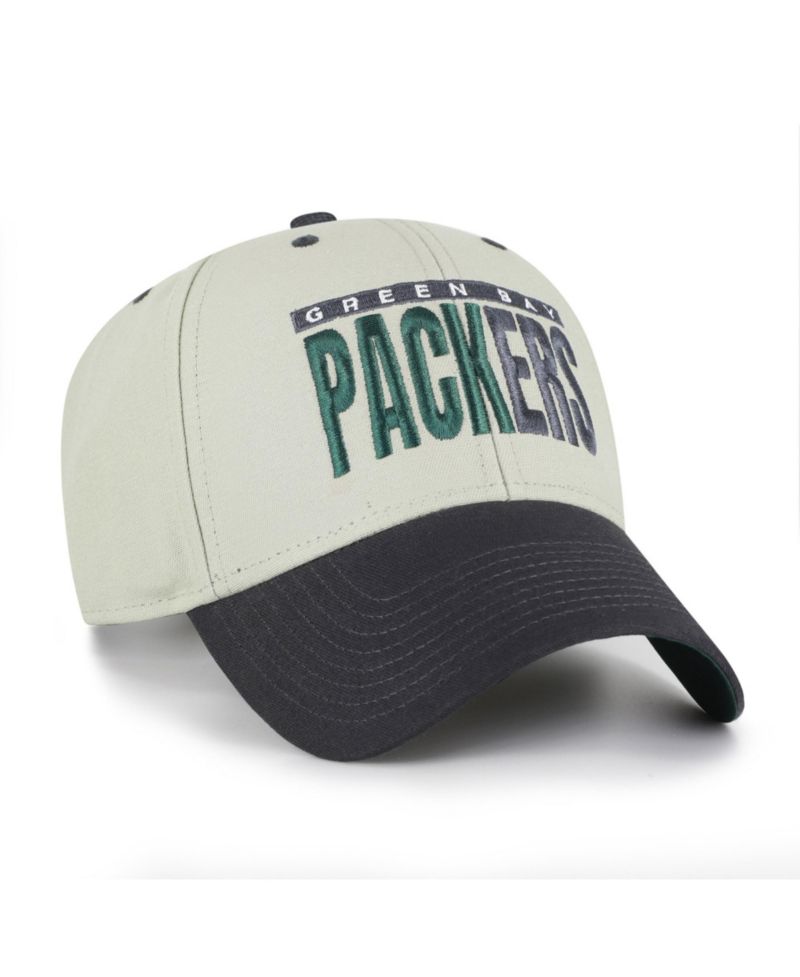 Men's '47 Gray/Black Green Bay Packers Half Block Text MVP Adjustable Hat