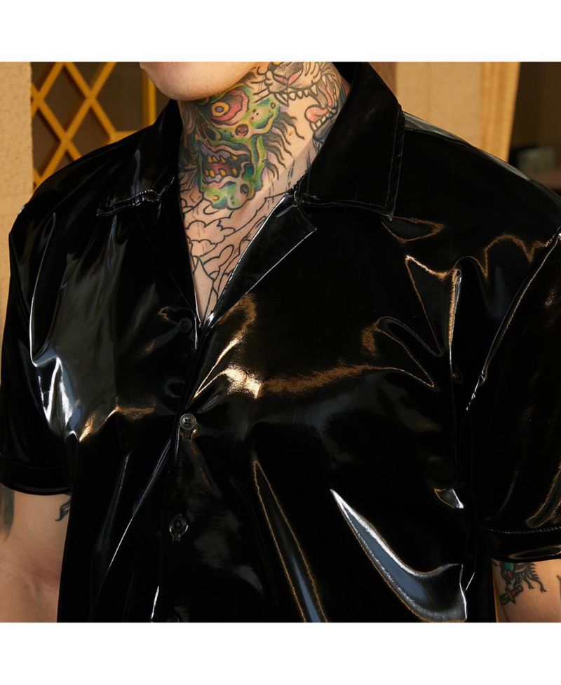 Men's Raven Black Patent Solid Shirt