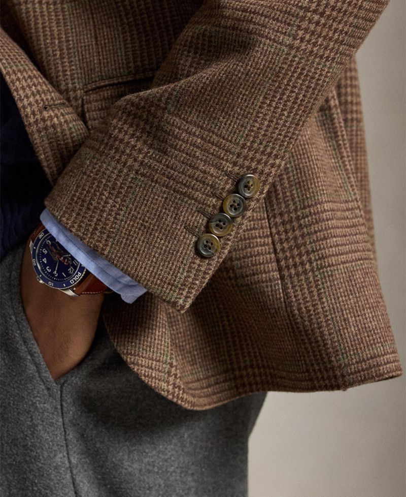 Men's Wool-Blend Glen Plaid Modern-Fit Sport Coat