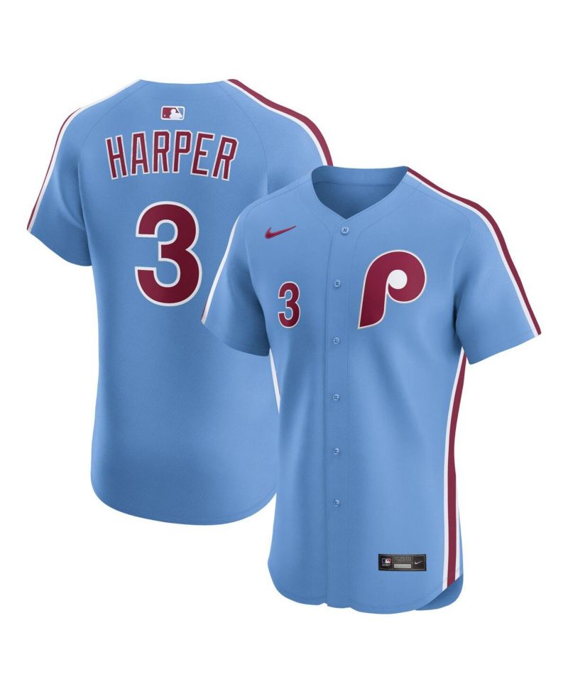 Men's Bryce Harper Light Blue Philadelphia Phillies Alternate Elite Jersey