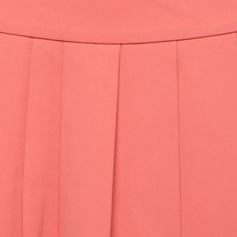 Women's Pink Crepe Pleated Mini Skirt