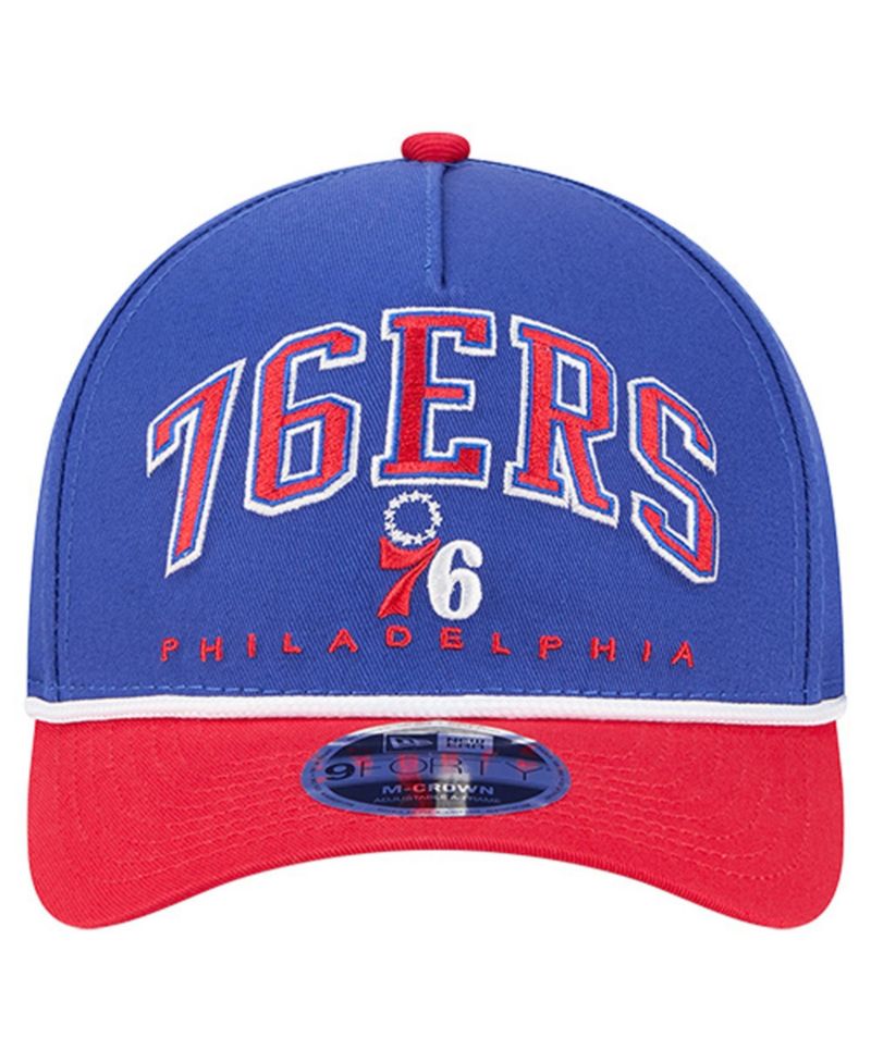 Men's Royal Philadelphia 76ers Bold Arch COOLERA 9FORTY A-Frame M-Crown Adjustable Hat