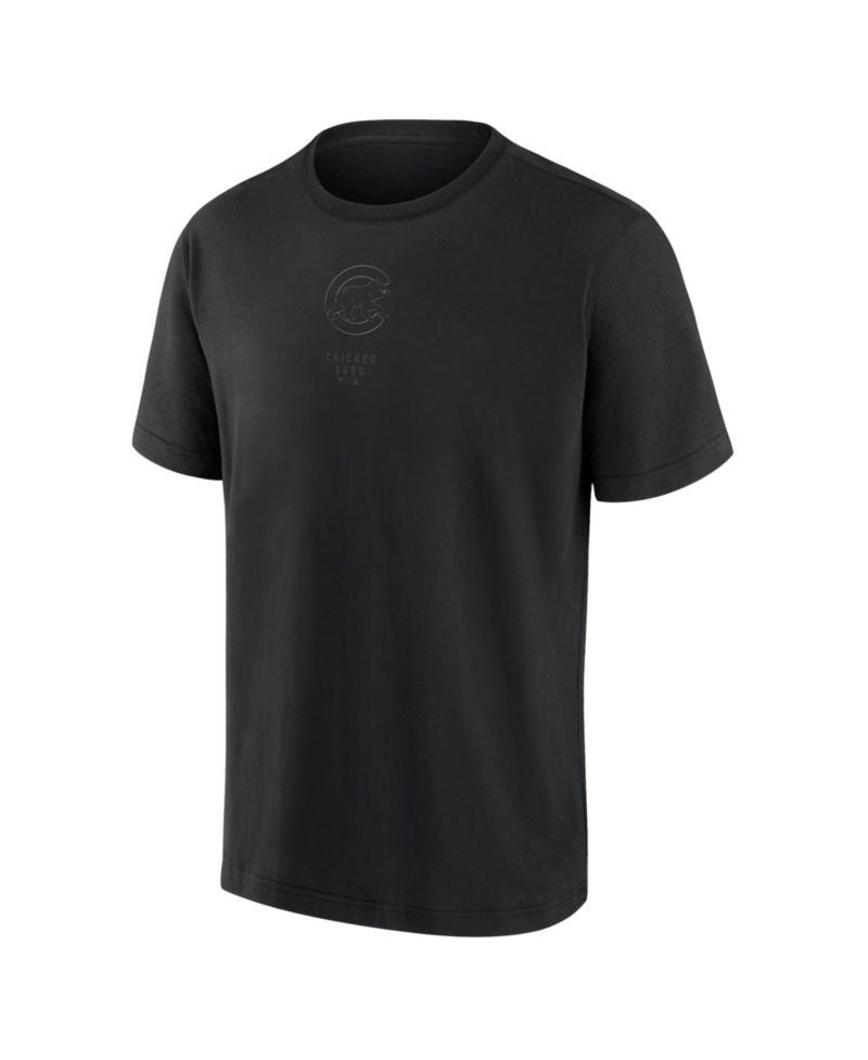 Men's Chicago Cubs Black Out Heavyweight T-Shirt