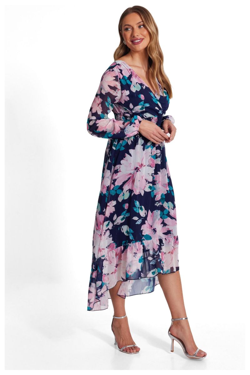 Women's Chiffon Long Sleeve Midaxi Dress