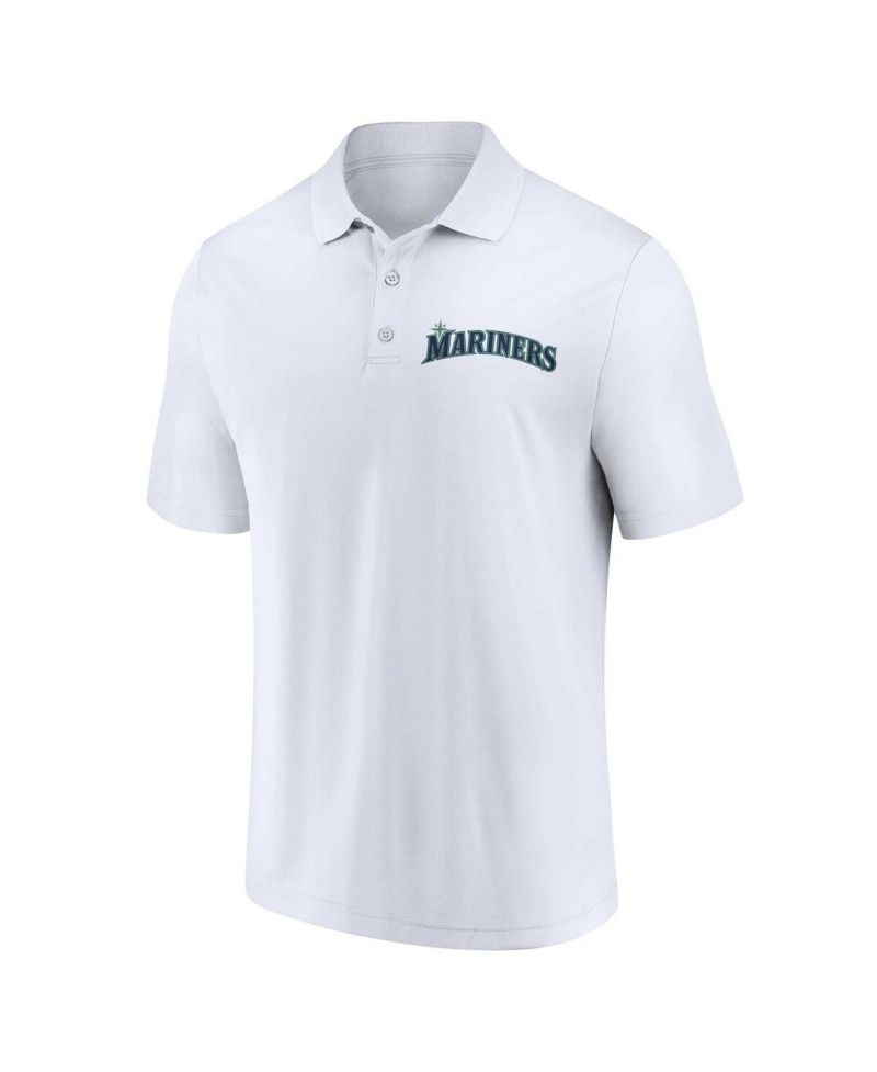 Men's Navy, White Seattle Mariners Two-Pack Logo Lockup Polo Shirt Set