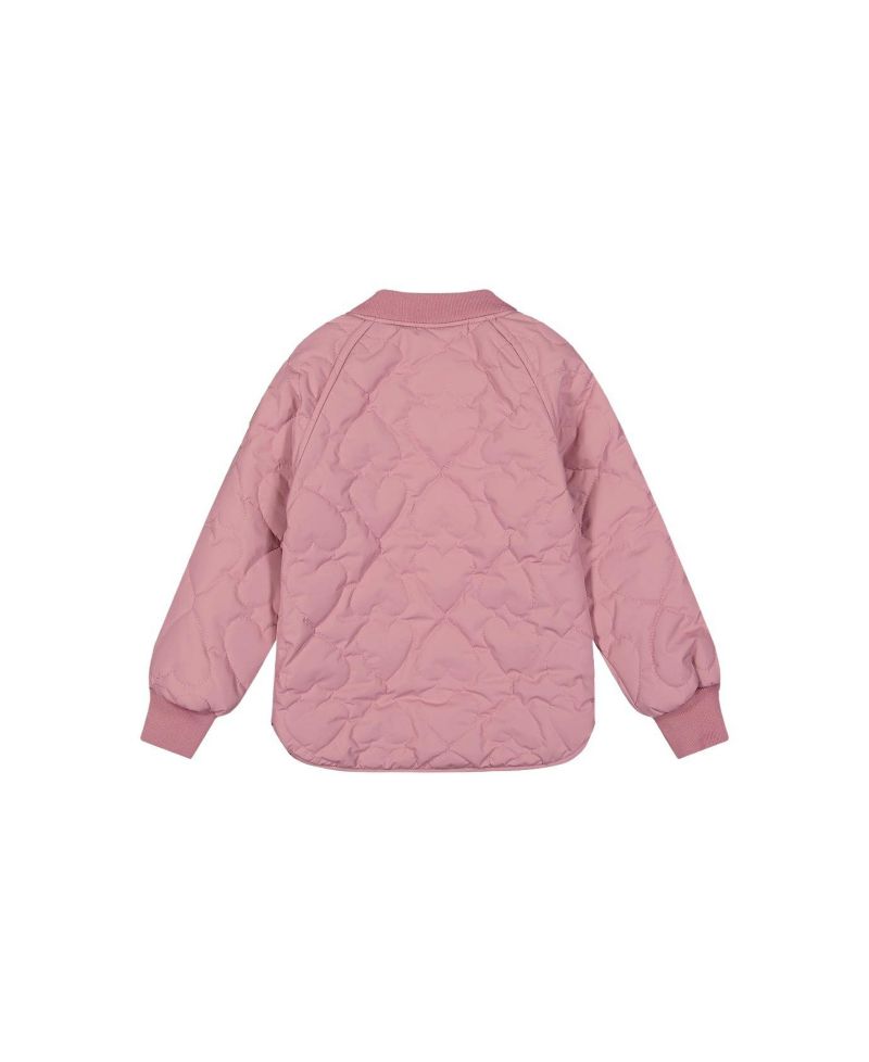Little and Big Girl 6-14 Quilted Raglan Sleeve Jacket Mauve