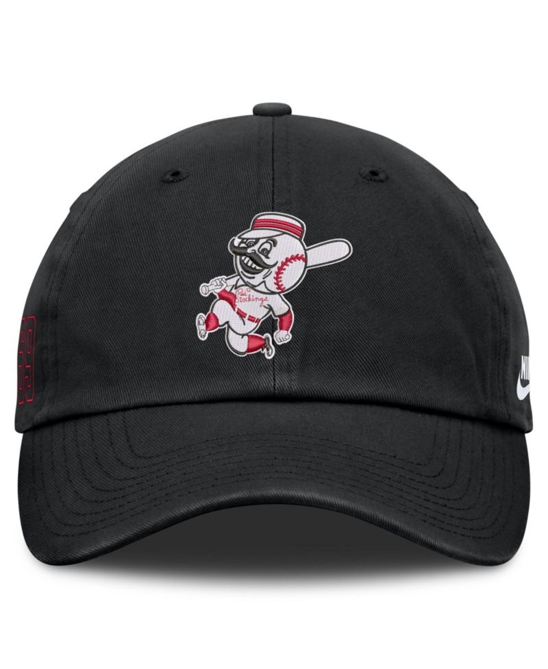 Men's Black Cincinnati Reds Cooperstown Club Adjustable Hat