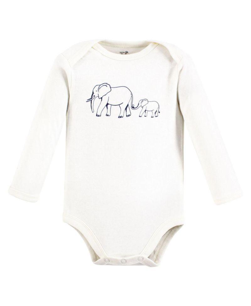 Baby Boys 5Pk Long Sleeve Natural Bodysuits