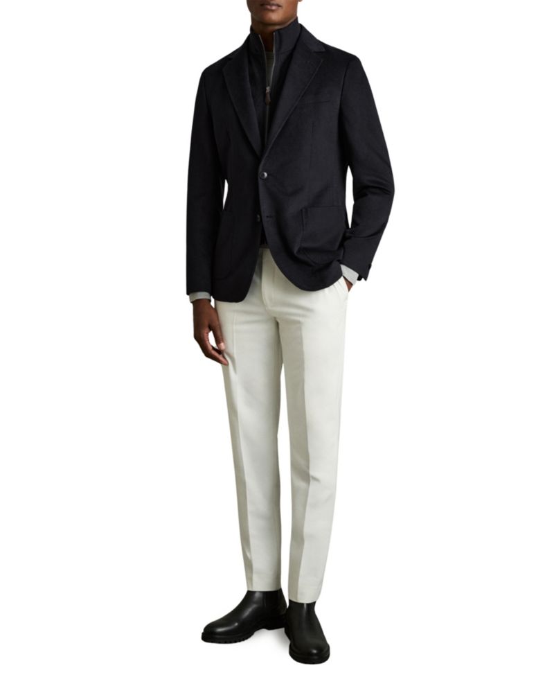 Men's Patch Tailored-Fit Single-Breasted Blazer With Gilet Insert