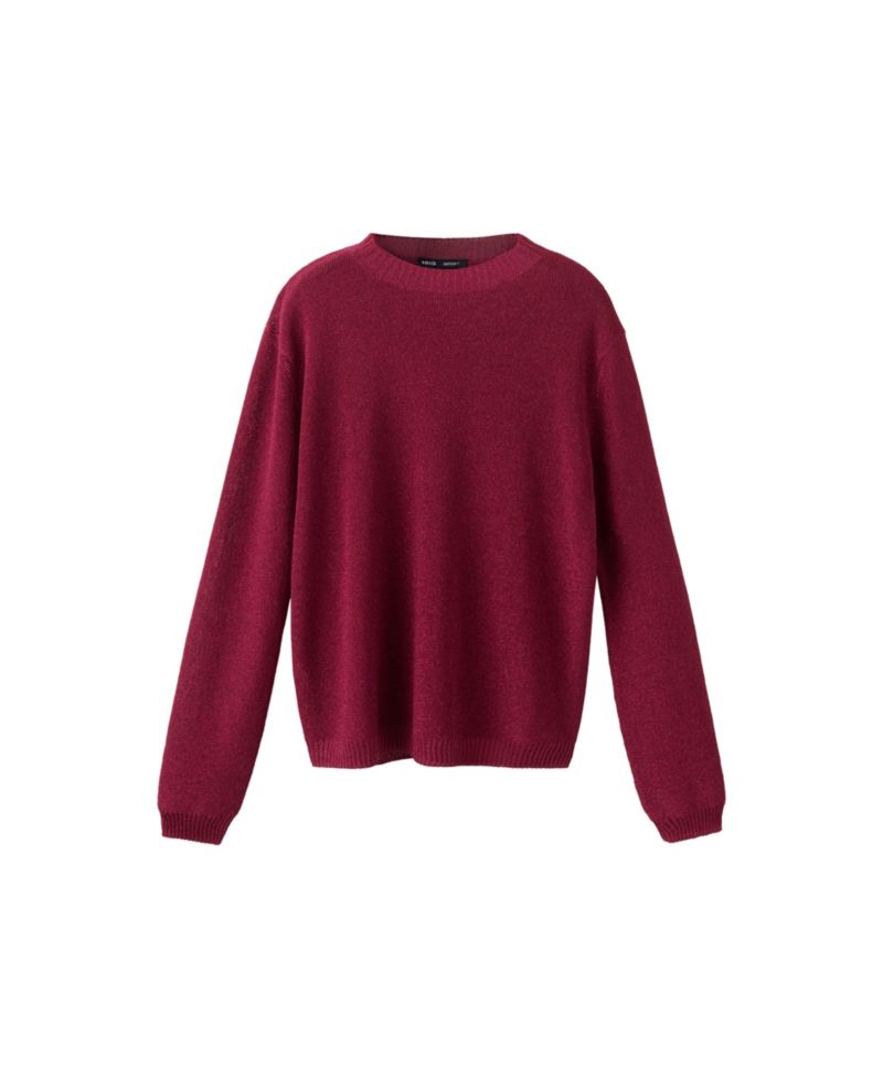 Women's Lurex Knitted Long-Sleeve Crewneck Sweater