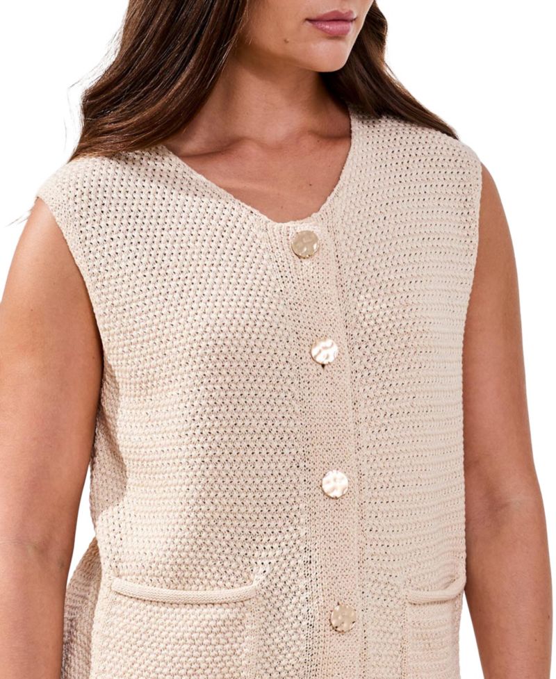 Women's Sleeveless Crew Neck Sweater Vest