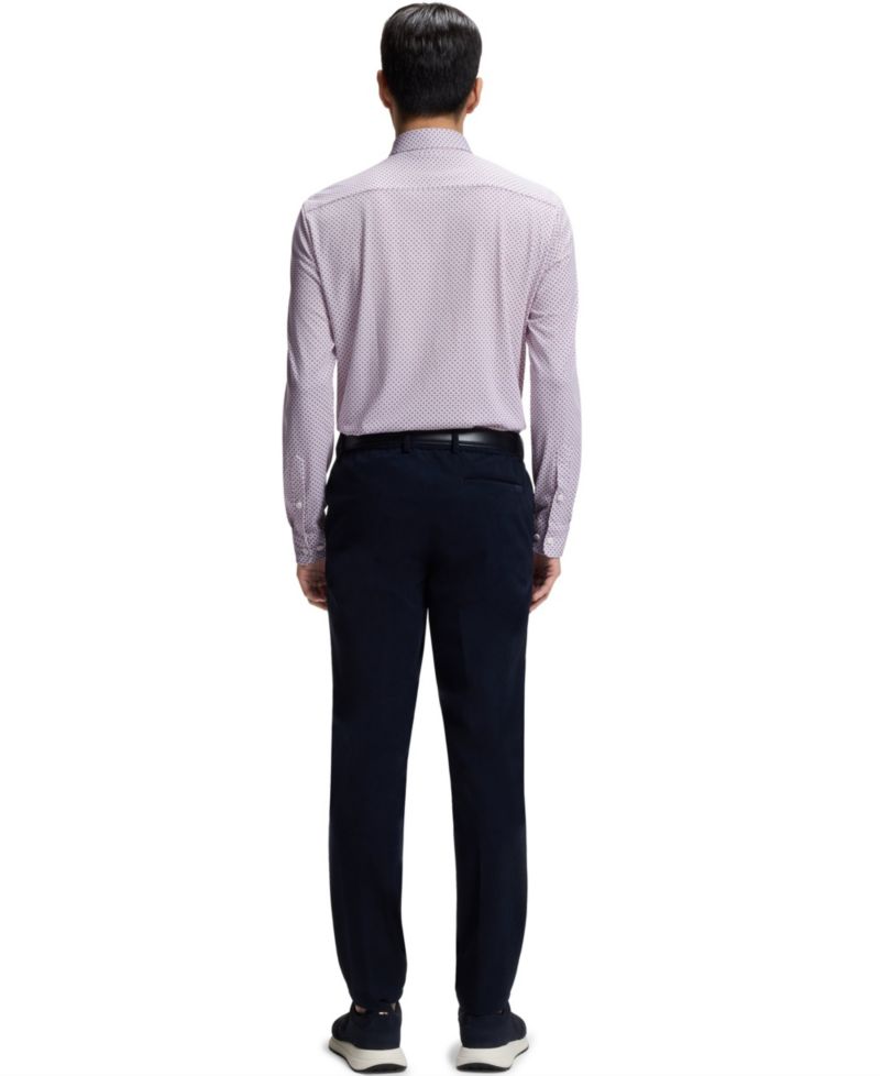 Men's Printed Cotton Blend Slim-Fit Dress Shirt