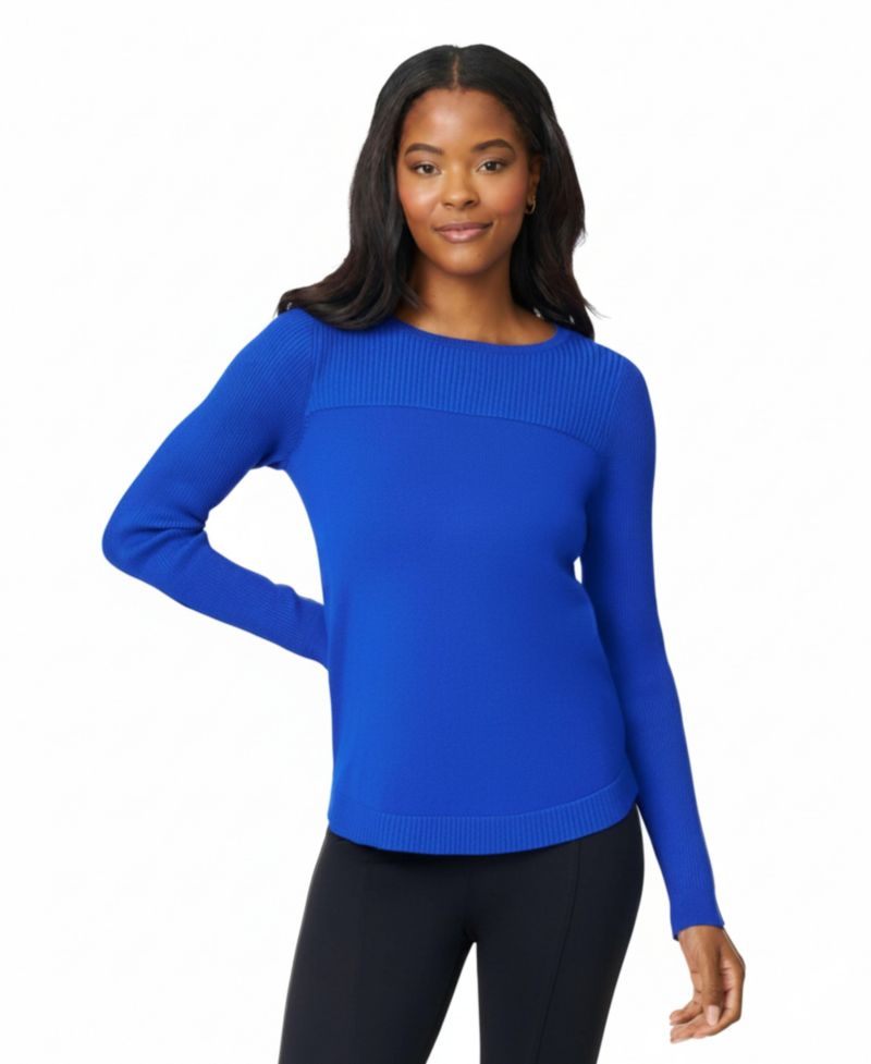 Women's Fine-Gauge Knit Boat Neck Long-Sleeve Sweater