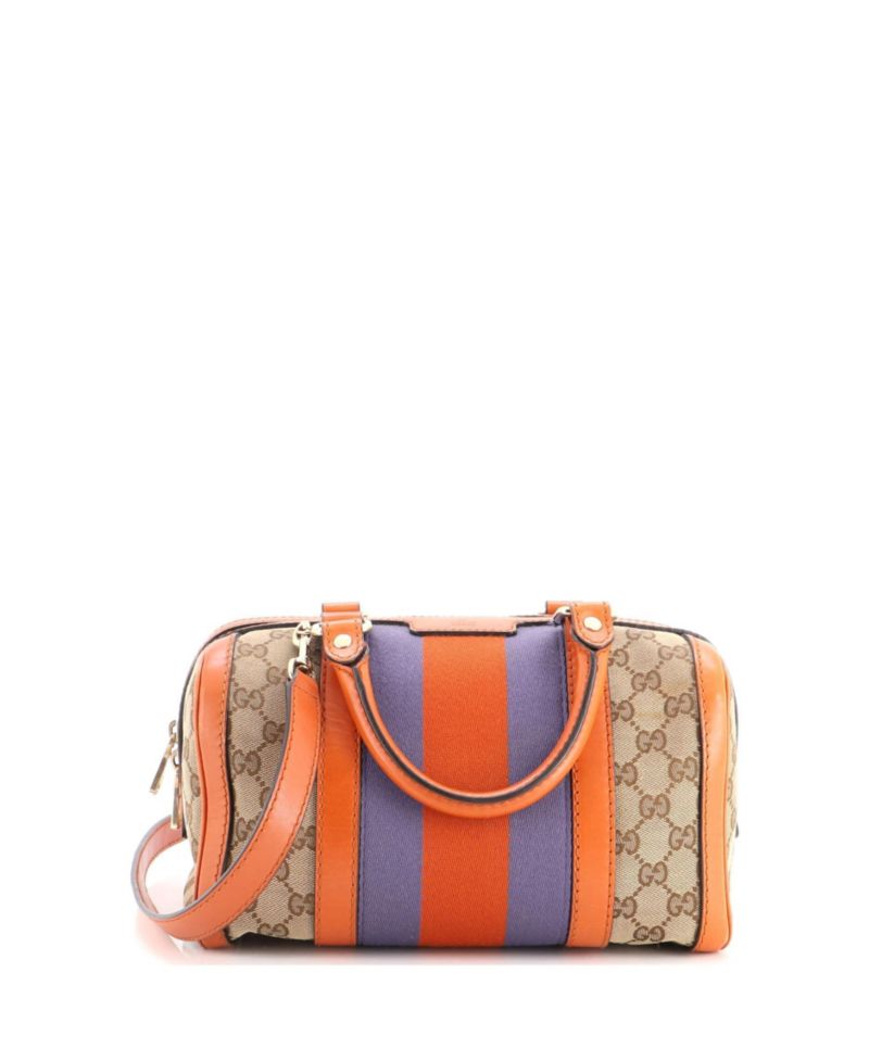Small Vintage Web Boston Bag GG Canvas