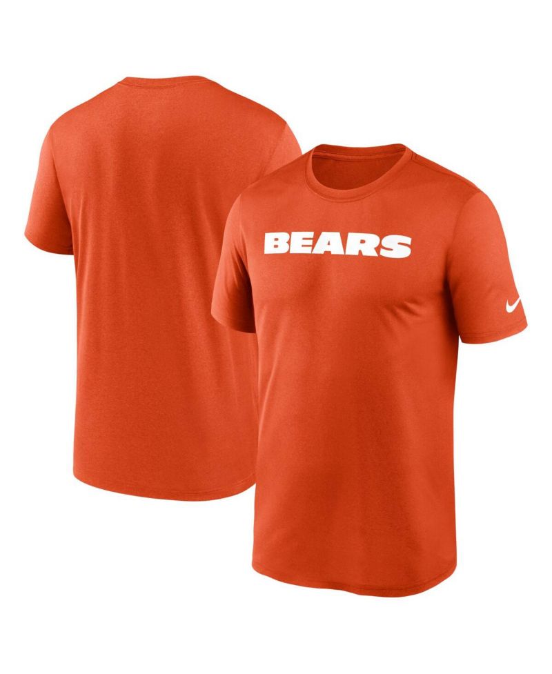 Men's Orange Chicago Bears Primetime Legend Wordmark Performance T-Shirt